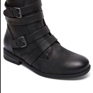 Black Leather Combat Boots